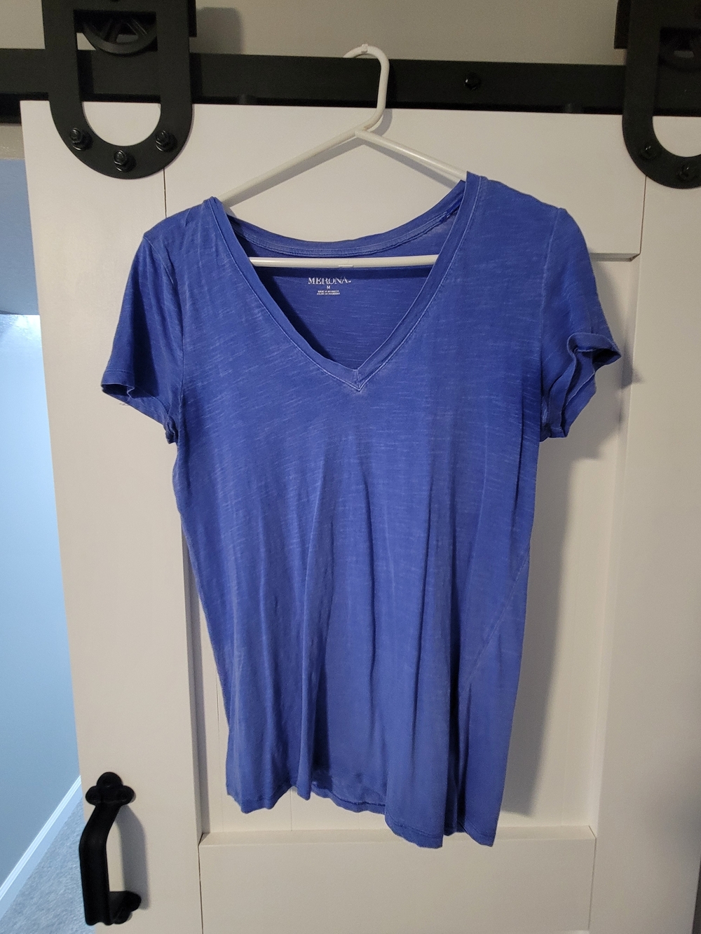 Merona Blue V-Neck Short Sleeve Tee